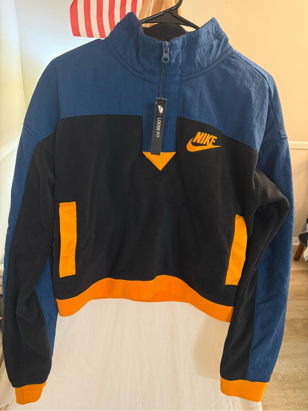 Nike Blue/Black/Orange Pullover Windbreaker
